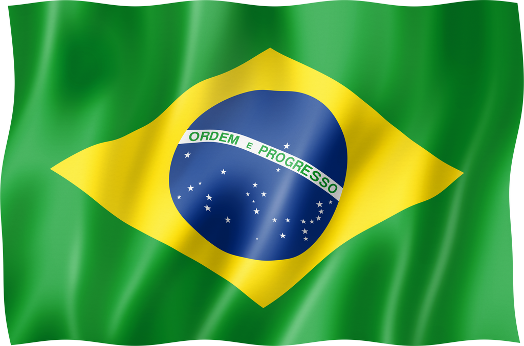 Brazilian flag isolated on white