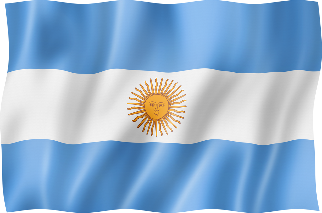 Argentinian flag isolated on white
